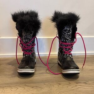 Sorel Black and Pink Winter Boots
